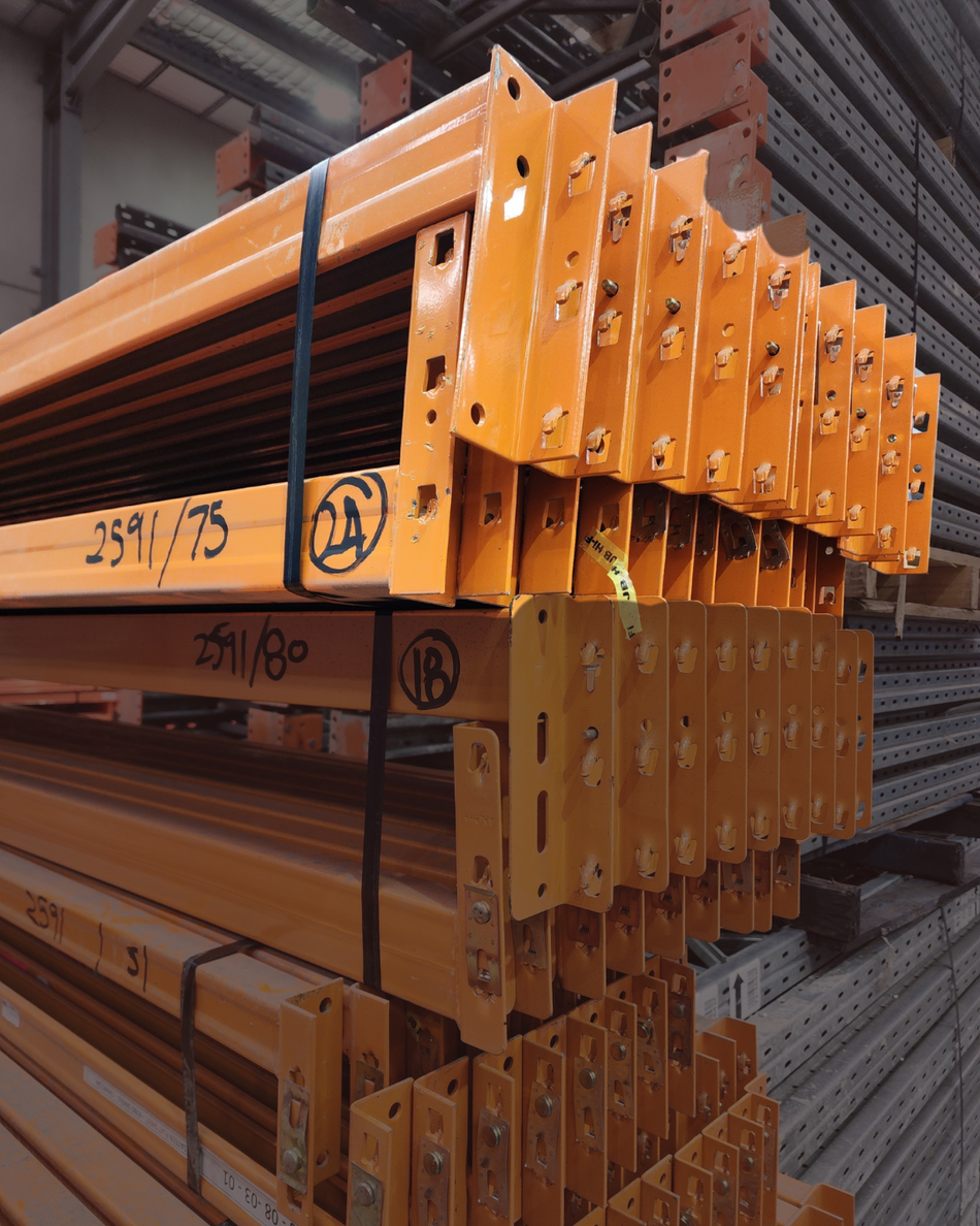 'Dexion Compatible' Beams - 2591mm x 75mm - Used